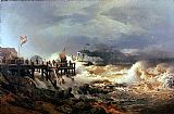 Andreas Achenbach Storm at Dutch Coast painting